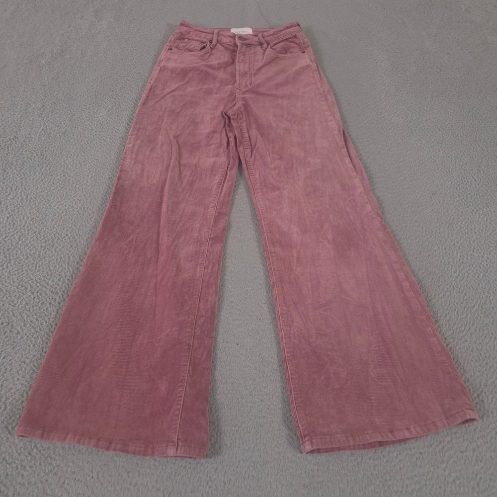 Dear John Pants Womens 26 Pink Fiona Wide Leg Corduroy High Rise Stretch Retro